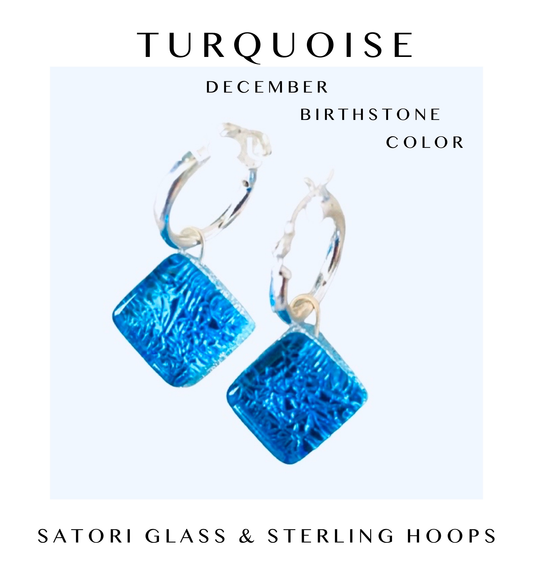 Satori Glass & Sterling Hoops